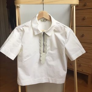 Fendi Crop Top with Leather Collar